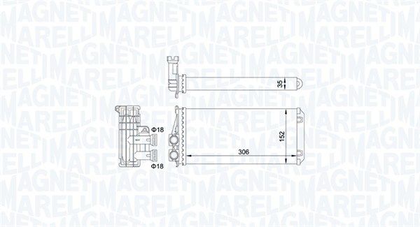 MAGNETI MARELLI 350218435000 Heat Exchanger, interior heating