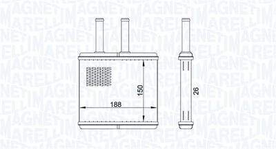 Heat Exchanger, interior heating MAGNETI MARELLI 350218437000
