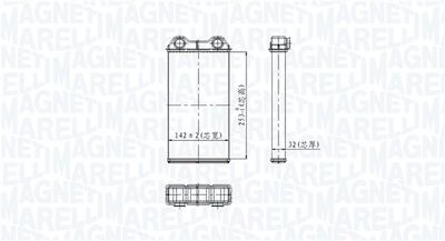 Heat Exchanger, interior heating MAGNETI MARELLI 350218439000