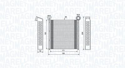 Heat Exchanger, interior heating MAGNETI MARELLI 350218448000