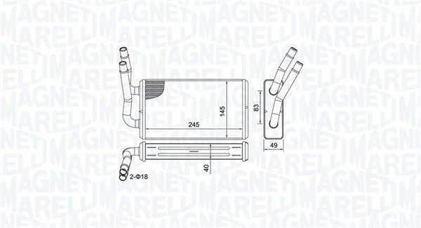 MAGNETI MARELLI 350218450000 Heat Exchanger, interior heating