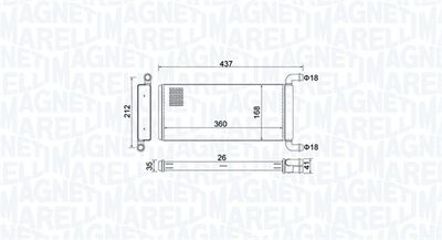 Heat Exchanger, interior heating MAGNETI MARELLI 350218451000