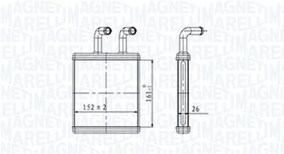 Heat Exchanger, interior heating MAGNETI MARELLI 350218454000