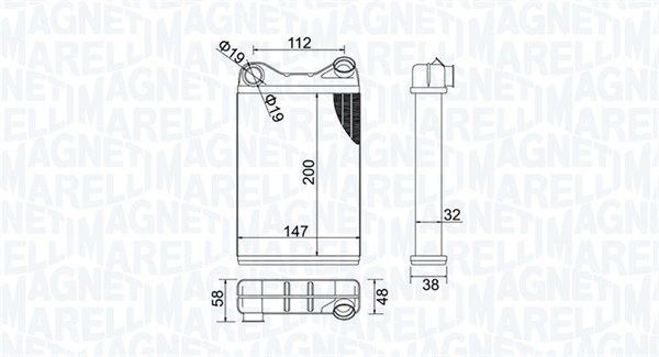 MAGNETI MARELLI 350218456000 Heat Exchanger, interior heating
