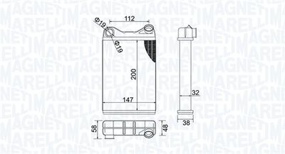 Heat Exchanger, interior heating MAGNETI MARELLI 350218456000