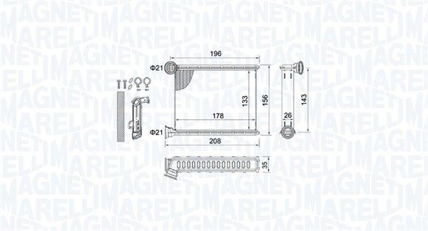 MAGNETI MARELLI 350218459000 Heat Exchanger, interior heating