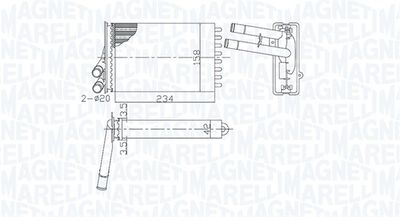 Heat Exchanger, interior heating MAGNETI MARELLI 350218462000