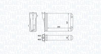 Heat Exchanger, interior heating MAGNETI MARELLI 350218463000
