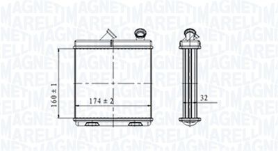 Heat Exchanger, interior heating MAGNETI MARELLI 350218465000