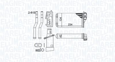 Heat Exchanger, interior heating MAGNETI MARELLI 350218466000