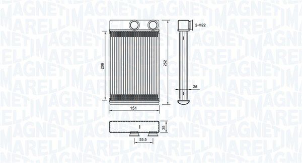 MAGNETI MARELLI 350218478000 Heat Exchanger, interior heating