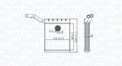 Heat Exchanger, interior heating MAGNETI MARELLI 350218480000