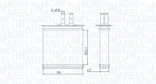 MAGNETI MARELLI 350218493000 Heat Exchanger, interior heating