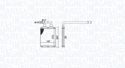 Heat Exchanger, interior heating MAGNETI MARELLI 350218496000