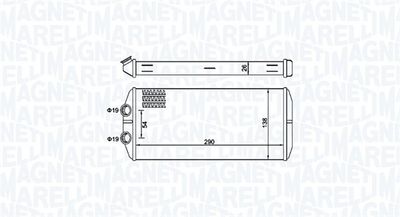 Heat Exchanger, interior heating MAGNETI MARELLI 350218497000