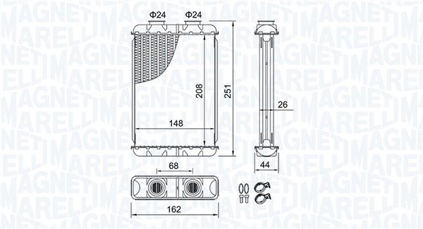 MAGNETI MARELLI 350218501000 Heat Exchanger, interior heating