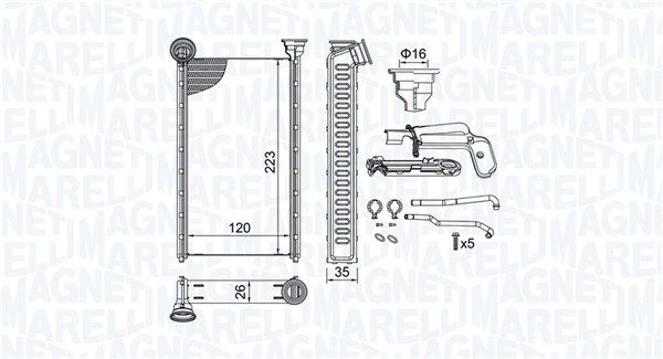 MAGNETI MARELLI 350218505000 Heat Exchanger, interior heating