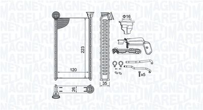 Heat Exchanger, interior heating MAGNETI MARELLI 350218505000