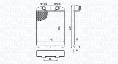 Heat Exchanger, interior heating MAGNETI MARELLI 350218507000