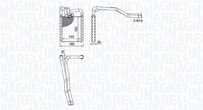 Heat Exchanger, interior heating MAGNETI MARELLI 350218508000