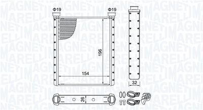 Heat Exchanger, interior heating MAGNETI MARELLI 350218509000