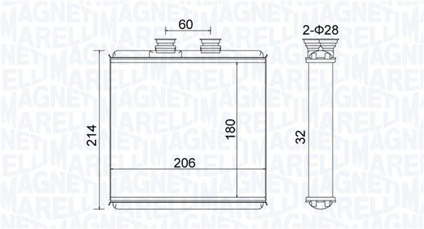 MAGNETI MARELLI 350218510000 Heat Exchanger, interior heating