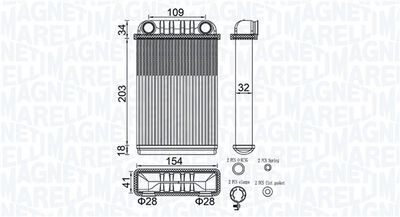 Heat Exchanger, interior heating MAGNETI MARELLI 350218512000