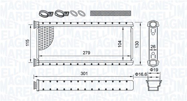MAGNETI MARELLI 350218514000 Heat Exchanger, interior heating