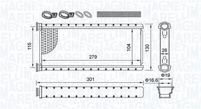 Heat Exchanger, interior heating MAGNETI MARELLI 350218514000
