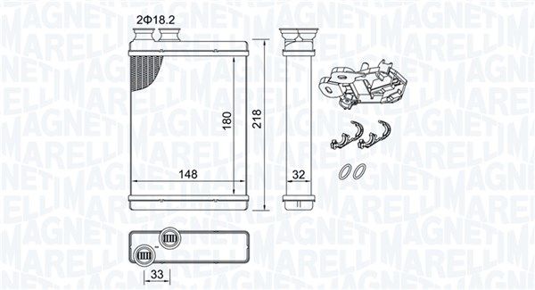 MAGNETI MARELLI 350218515000 Heat Exchanger, interior heating