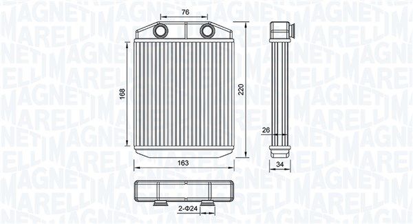 MAGNETI MARELLI 350218516000 Heat Exchanger, interior heating
