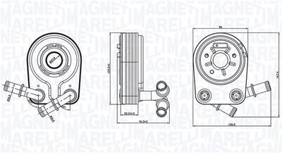 Oil Cooler, engine oil MAGNETI MARELLI 350300000100