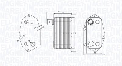 Oil Cooler, engine oil MAGNETI MARELLI 350300000200