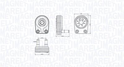 Oil Cooler, engine oil MAGNETI MARELLI 350300001400