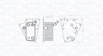 Oil Cooler, engine oil MAGNETI MARELLI 350300001500