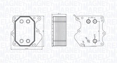 Oil Cooler, engine oil MAGNETI MARELLI 350300001600
