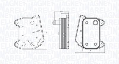 Oil Cooler, engine oil MAGNETI MARELLI 350300001700