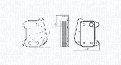 Oil Cooler, engine oil MAGNETI MARELLI 350300001800