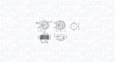 Oil Cooler, engine oil MAGNETI MARELLI 350300001900