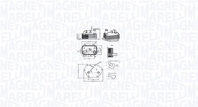 Oil Cooler, engine oil MAGNETI MARELLI 350300002600