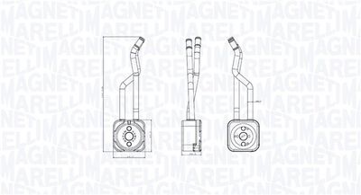 Oil Cooler, engine oil MAGNETI MARELLI 350300003800