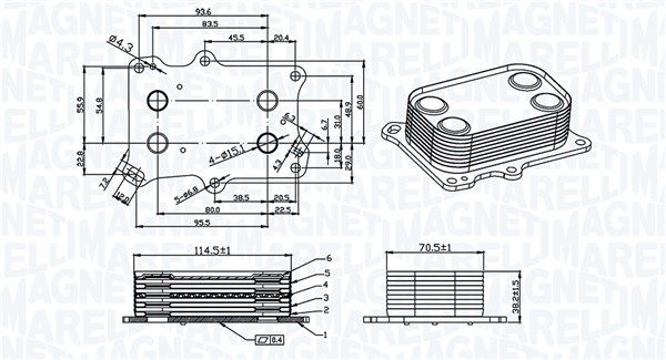 MAGNETI MARELLI 350300004300 Oil Cooler, engine oil