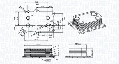 Oil Cooler, engine oil MAGNETI MARELLI 350300004300