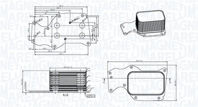 Oil Cooler, engine oil MAGNETI MARELLI 350300004400