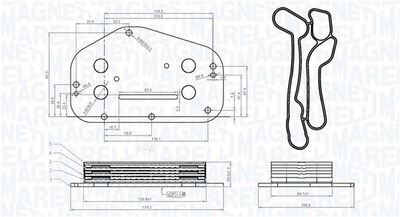 Oil Cooler, engine oil MAGNETI MARELLI 350300004500
