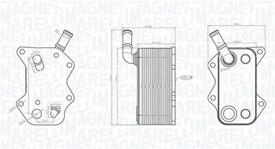 Oil Cooler, engine oil MAGNETI MARELLI 350300004600