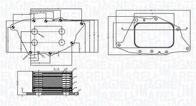 Oil Cooler, engine oil MAGNETI MARELLI 350300004900