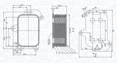 Oil Cooler, engine oil MAGNETI MARELLI 350300005100