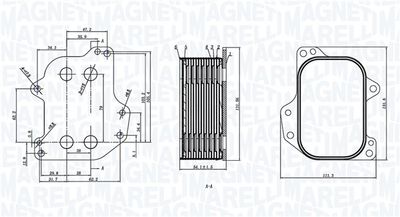 Oil Cooler, engine oil MAGNETI MARELLI 350300005700