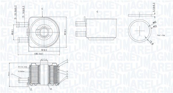 MAGNETI MARELLI 350300005800 Oil Cooler, engine oil